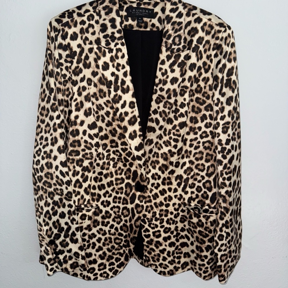 Laundry by Shelli Segal Leopard Print Women's Jacket SZ 10
